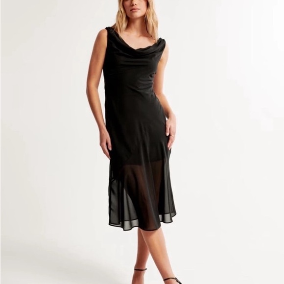 Abercombie & Fitch Black Cowl Neck Dress - Picture 3 of 7